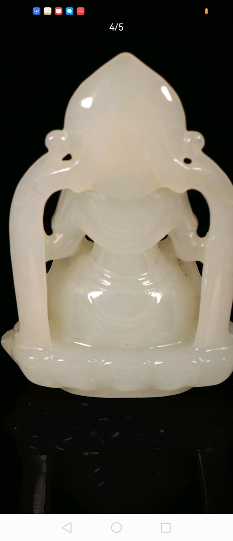 古玩玉器觀音擺件真品鑒賞圖