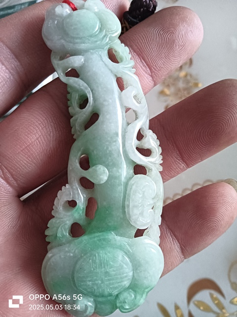 古玩玉器天然翡翠雕“如意”真品鑒賞圖