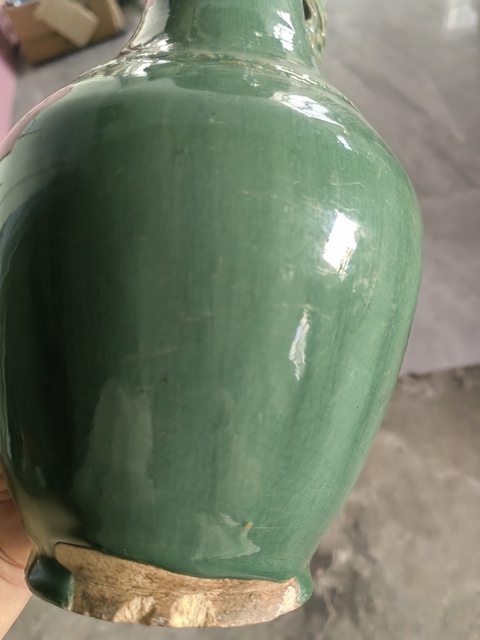古玩陶瓷鈞釉花口瓶真品鑒賞圖