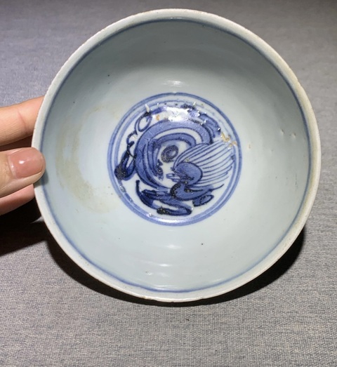 古玩陶瓷青花螭龍紋茶碗拍賣,當(dāng)前價(jià)格3800元