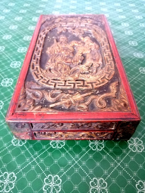 古玩雜項木雕漆盒真品鑒賞圖
