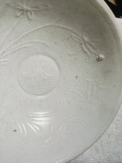 古玩陶瓷青白釉花卉紋面包碗拍賣,當前價格860元