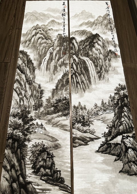 古玩字畫郝吉和山水拍賣，當(dāng)前價(jià)格56000元