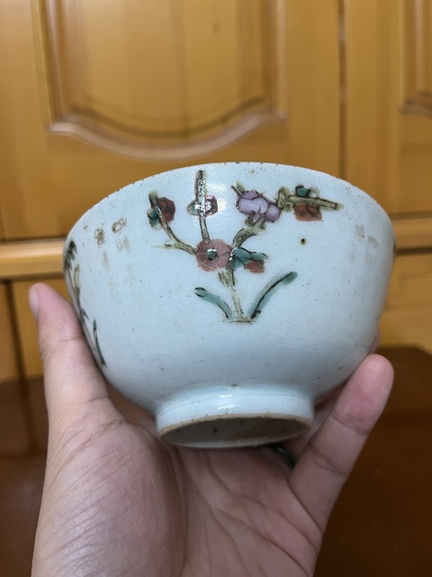 古玩陶瓷四季花卉紋粉彩碗拍賣,當前價格68元