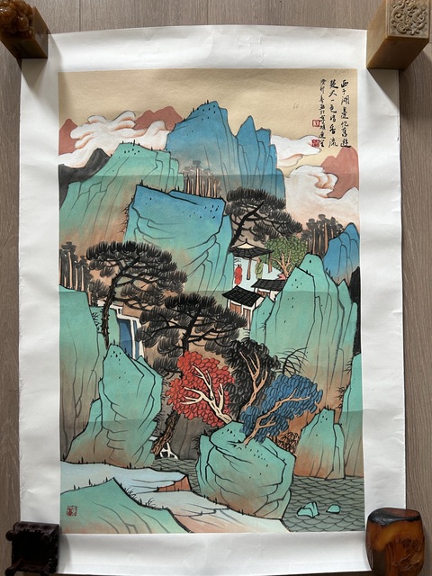 古玩字畫王連笙《西子湖畔憶舊游》拍賣，當(dāng)前價(jià)格850元