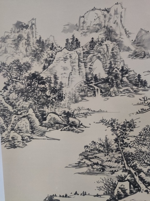 古玩字畫手工精裱名家李逸野山水拍賣，當前價格1288元