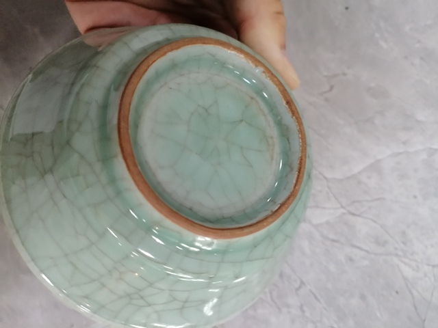 古玩陶瓷清代?綠哥釉碗拍賣,當前價格2288元