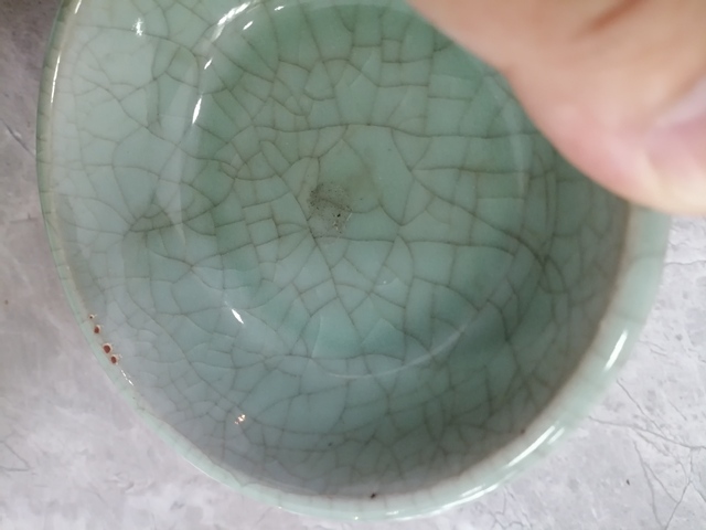 古玩陶瓷清代?綠哥釉碗拍賣,當前價格2288元
