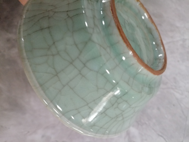 古玩陶瓷清代?綠哥釉碗拍賣,當前價格2288元