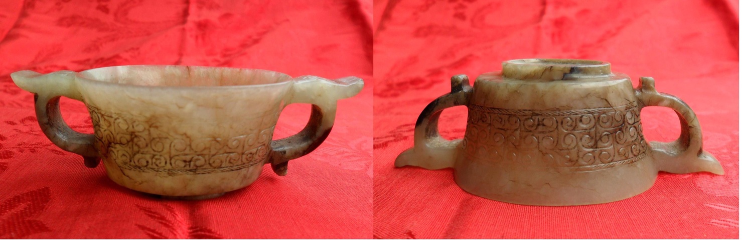 古玩玉器仿古地方玉杯真品鑒賞圖