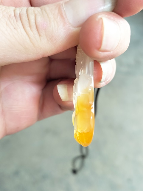 古玩玉器玉髓雕“觀音”掛件真品鑒賞圖