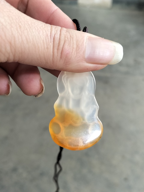 古玩玉器玉髓雕“觀音”掛件真品鑒賞圖