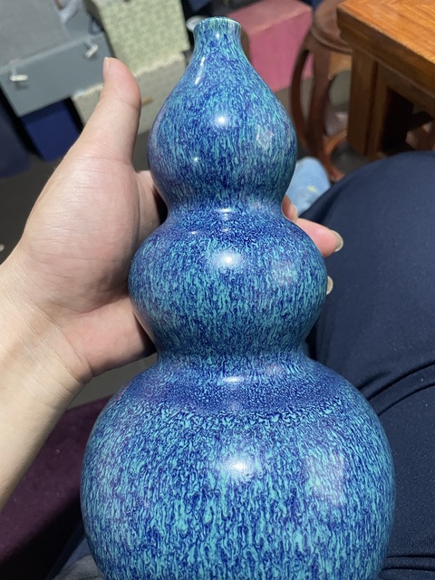 古玩陶瓷爐鈞釉葫蘆瓶真品鑒賞圖