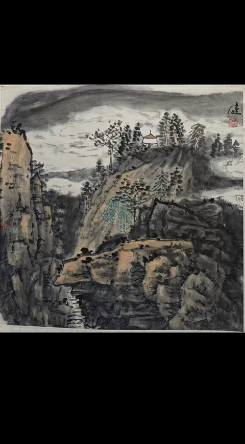 古玩字畫(huà)福建福鼎美協(xié)主席福建美協(xié)書(shū)協(xié)雙協(xié)會(huì)員羅健山水拍賣(mài),當(dāng)前價(jià)格699元