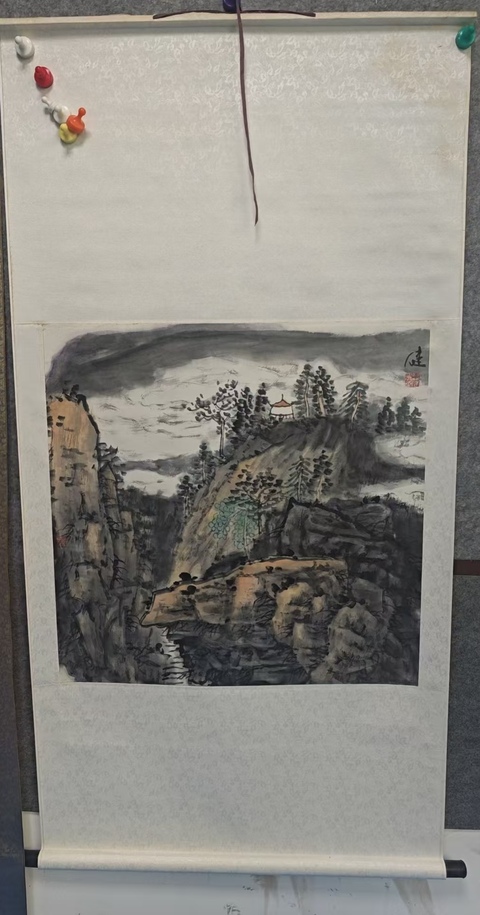 古玩字畫(huà)福建福鼎美協(xié)主席福建美協(xié)書(shū)協(xié)雙協(xié)會(huì)員羅健山水拍賣(mài),當(dāng)前價(jià)格699元