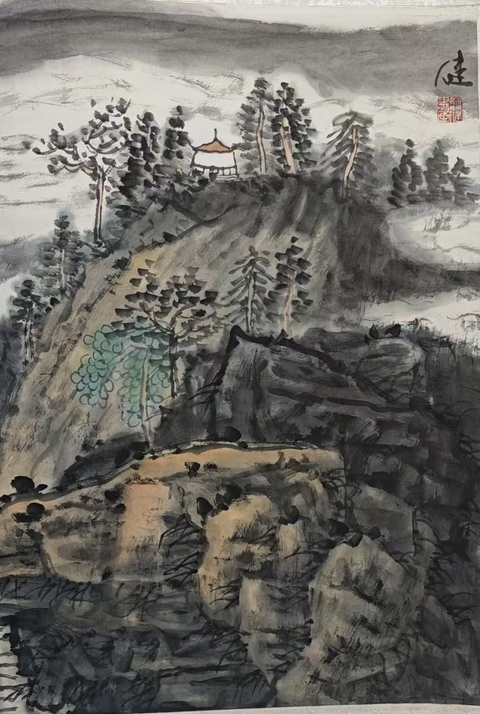 古玩字畫(huà)福建福鼎美協(xié)主席福建美協(xié)書(shū)協(xié)雙協(xié)會(huì)員羅健山水拍賣(mài),當(dāng)前價(jià)格699元