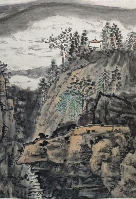 古玩字畫(huà)福建福鼎美協(xié)主席福建美協(xié)書(shū)協(xié)雙協(xié)會(huì)員羅健山水拍賣(mài),當(dāng)前價(jià)格699元