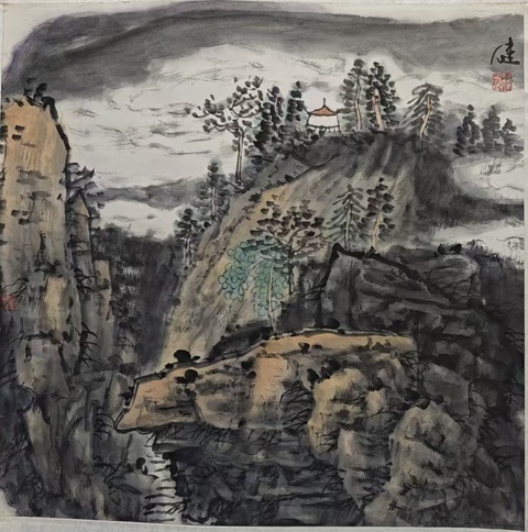 古玩字畫(huà)福建福鼎美協(xié)主席福建美協(xié)書(shū)協(xié)雙協(xié)會(huì)員羅健山水拍賣(mài),當(dāng)前價(jià)格699元