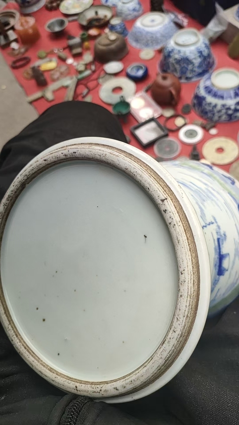 古玩陶瓷釉里三色殘瓶真品鑒賞圖