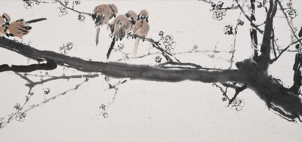 古玩字畫楊善深花鳥真品鑒賞圖