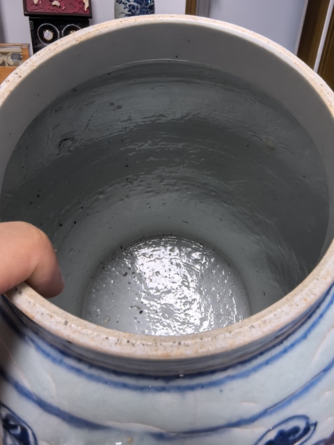 古玩陶瓷清晚期青花雙龍戲珠紋將軍罐拍賣，當前價格3980元