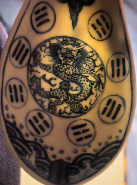 古玩陶瓷青花龍紋云鶴八卦勺拍賣,當前價格28888元