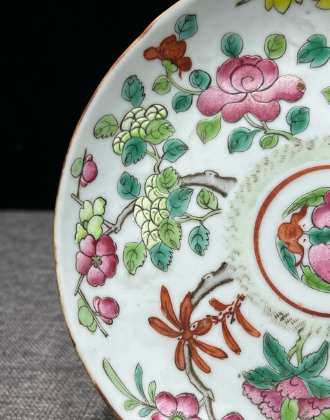 古玩陶瓷清·道光細路粉彩十二花神盤拍賣,當前價格1500元