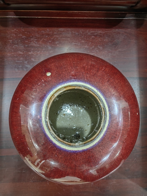 古玩陶瓷乾隆窯變紅釉西瓜罐拍賣，當前價格23000元