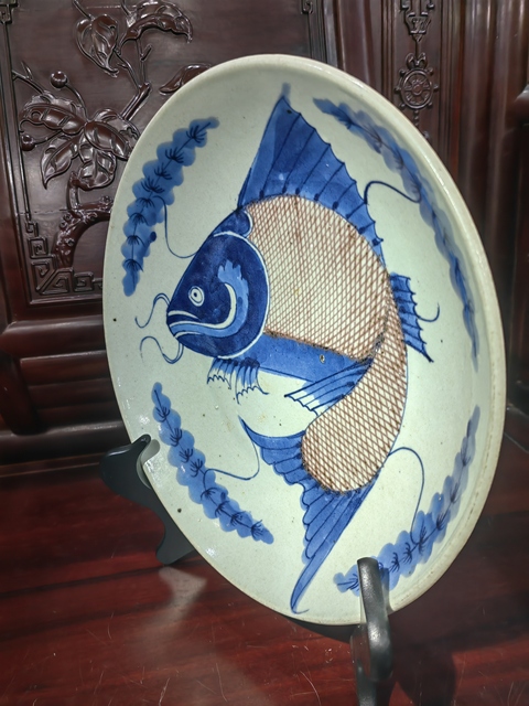 古玩陶瓷乾隆魚盤拍賣，當前價格32000元