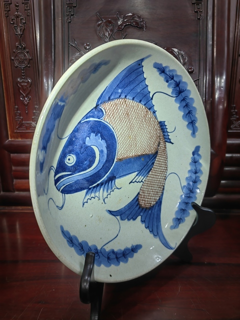 古玩陶瓷乾隆魚盤拍賣，當前價格32000元