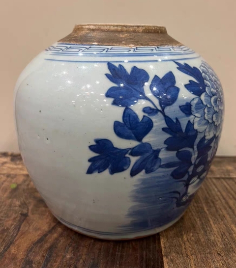 古玩陶瓷牡丹紋青花罐拍賣，當前價格1888元