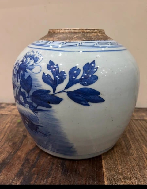 古玩陶瓷牡丹紋青花罐拍賣，當前價格1888元