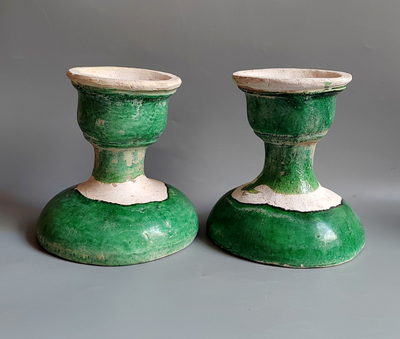古玩陶瓷明代?三彩白胎高足盤【一對(duì)】拍賣,當(dāng)前價(jià)格3000元