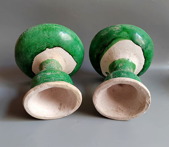 古玩陶瓷明代?三彩白胎高足盤【一對(duì)】拍賣,當(dāng)前價(jià)格3000元