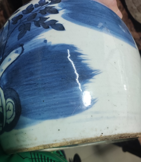 古玩陶瓷清中期花卉紋青花罐拍賣，當前價格888元
