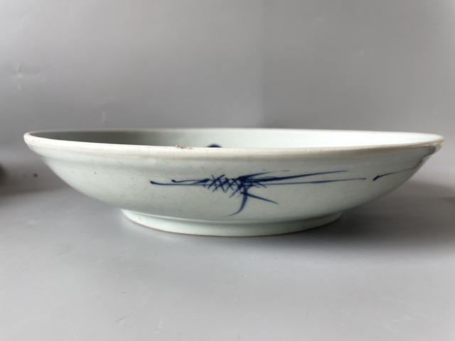古玩陶瓷清代雍正周敦頤愛蓮青花人物盤拍賣,當前價格4500元