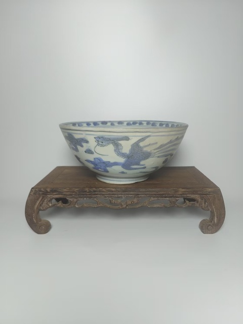 古玩陶瓷明晚·青花龍鳳紋碗拍賣，當(dāng)前價格2500元