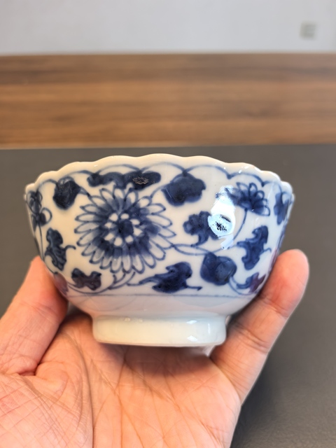 古玩陶瓷康熙青花茶碗拍賣,當前價格480元