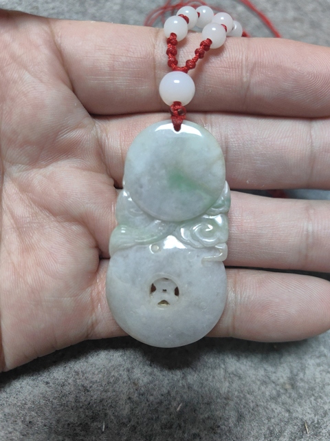 古玩玉器天然翡翠雕“龍紋掛件”拍賣,當前價格1288元