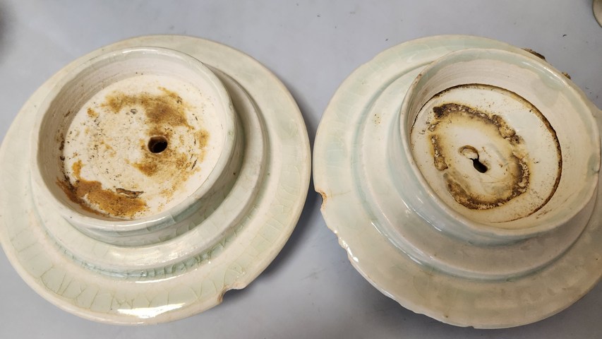 古玩陶瓷北宋湖田窯盞托一對拍賣，當(dāng)前價(jià)格38000元