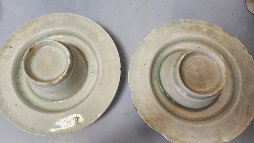 古玩陶瓷北宋湖田窯盞托一對拍賣，當(dāng)前價(jià)格38000元