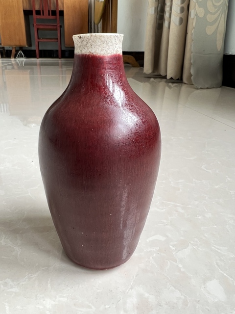 古玩陶瓷紅釉瓶標本真品鑒賞圖