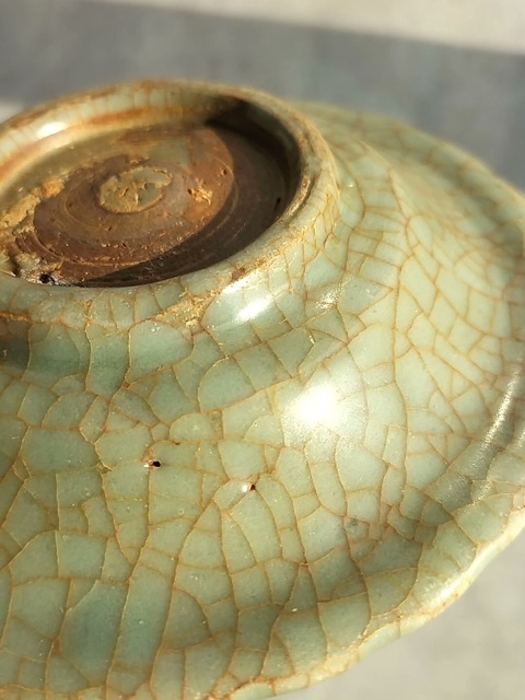 古玩陶瓷優品明早期龍泉窯帝皇綠翡翠玉化官釉盤拍賣，當前價格1680000元