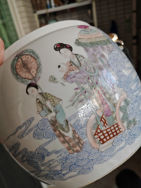 古玩陶瓷粉彩人物故事紋粥罐真品鑒賞圖