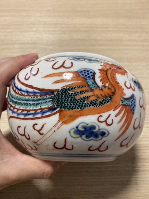 古玩陶瓷清晚·青花斗彩龍鳳呈祥紋水盂拍賣,當前價格10777元