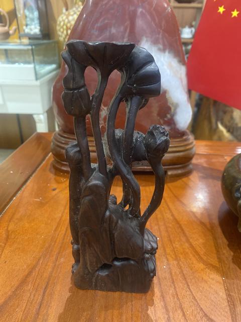 古玩雜項荷花鯉魚擺件真品鑒賞圖