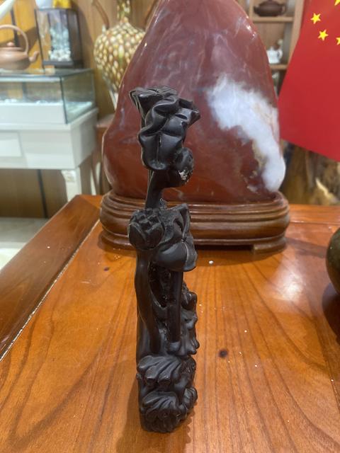 古玩雜項荷花鯉魚擺件真品鑒賞圖