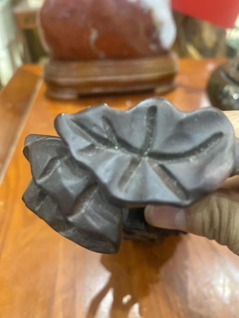 古玩雜項荷花鯉魚擺件真品鑒賞圖