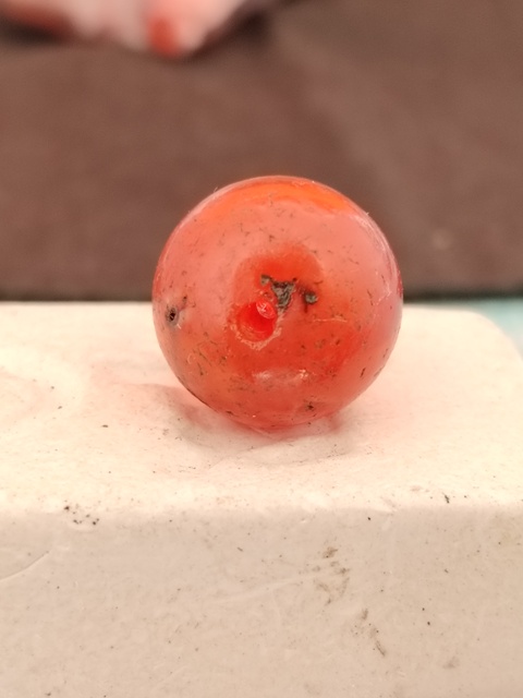 古玩玉器天然紅瑪瑙珠真品鑒賞圖