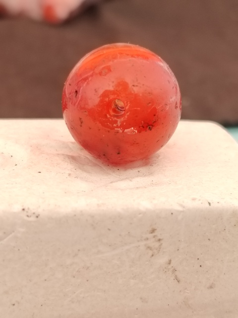 古玩玉器天然紅瑪瑙珠真品鑒賞圖